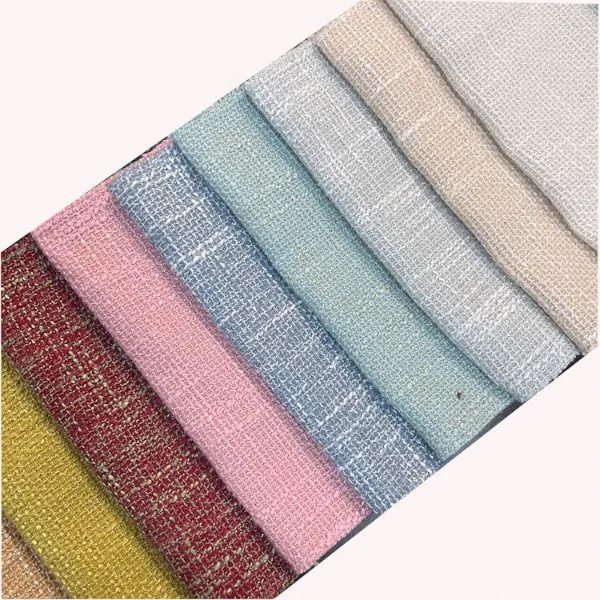 Møbelstoff i 100 % polyester og linblanding for sofatrekk