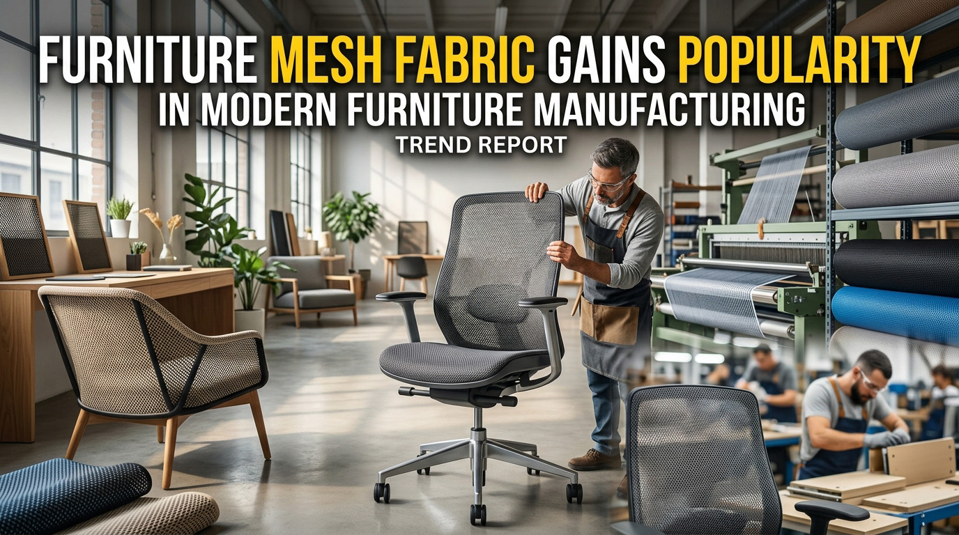 Mesh-stoff blir populært i moderne møbelproduksjon